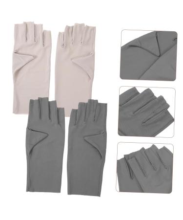FRCOLOR 2 Pairs Women's Sun Protection Gloves Nail Art Uv Gloves Anti-uv Gloves for Gel Nail Lamp Nail Art Anti-uv Gloves Gel Nail Lamp Uv Gloves Uv Nail Gloves Accessories Nylon Summer - Buy Online on GoSupps.com