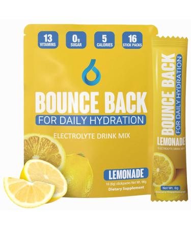 Daily Hydration - Zero Sugar Electrolyte Packets - 5 Calories Organic All in One Vitamin Drink Mix - Keto Friendly | 0 Net Carbs (16 Pack Lemonade) Lemonade 16 Servings (Pack of 16)