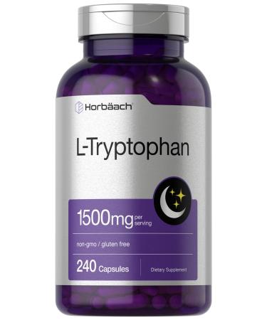 Horb ach L Tryptophan 1500mg Capsules | 240 Count | Nighttime Formula | Non-GMO Gluten Free Supplement