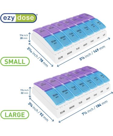 EZY DOSE 7-Day Pill Organizer - AM/PM Medicine Planner Large Compartments BPA Free Easy to Use | International Shipping Available - Buy Online on GoSupps.com