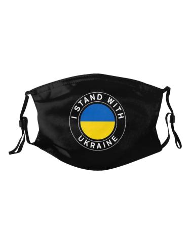 Face mask with Ukrainian flag washable reusable Ukrainian masks with fliter storm hoods mouth protection for women and men Ukraine flag pattern_11 m