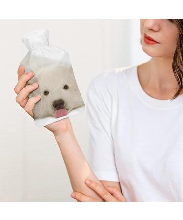 Cute Polar Bear Hot Water Bottle with Plush Cover | Warmer for Adults & Children | 26.5x15.3cm - International Shipping Available - Buy Online on GoSupps.com
