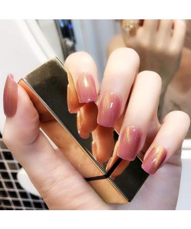 SETHEXY Cat Eye False Nails - 24 Piece Dark Pink Nail Art Tips for Women & Girls | Complete Cover UV Design - Buy Online on GoSupps.com