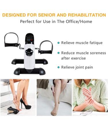 GOREDI Pedal Exerciser Stationary Mini Exercise Bike - LCD Display, Seniors Arm/Leg Exercise - White - Buy Online on GoSupps.com