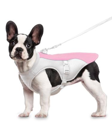 Dog cooling vest dog cooling coat fit dog harness adjustable cooling dog jacket for small medium and large dog breeds absorbent & cool dog vest for sports hot weather summer (S-ROSA) Rosa s