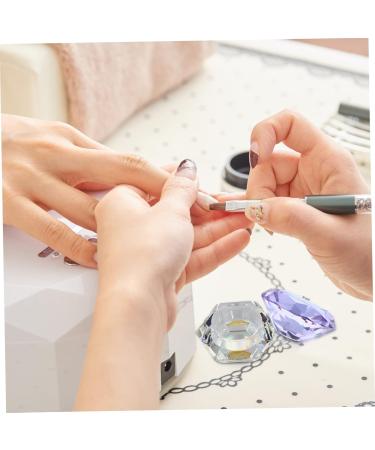 Beavorty nail art crystal cup cosmetics glass jars nail polish glass cup crystal glass cup nail art glass jar lipstick glass jar cream glass jar manicure purple big diamond 6.5x8cm Purple - Buy Online on GoSupps.com