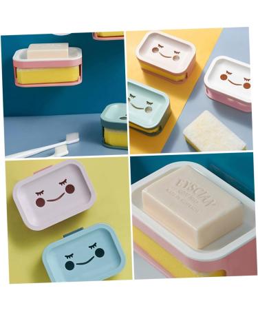 Ciieeo Kitchen Soap Holder 3 Pcs Double Layer Soap Dish Travel Soap Case Plastic Soap Case Plastic Soap Dish Draining Holder Soap Wall-mounted Preservation Box Pp Pink - Buy Online on GoSupps.com