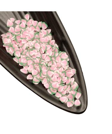 RT 100g Pink Peach Shape Slices Polymer Hot Soft Clay Sprinkles for Slimes Filling DIY Craft Nails Art Phone Decoration Y425 (Color : Peach)