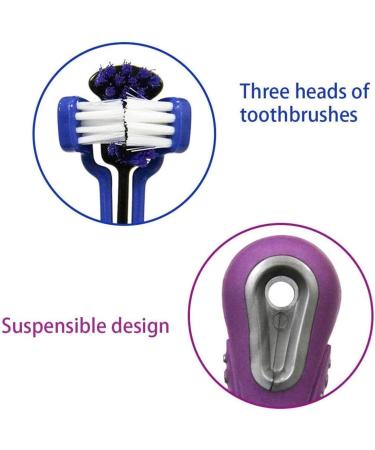 4 Packs Dog Toothbrush Triple Head Dog Toothbrush Kit Multi-Angle Dog Teeth Cleaning Brushes for Pet Dental Care Removing Bad Breath Tartar for Dog Clearing Mouth - Buy Online on GoSupps.com