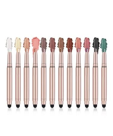 Buy Cream Eyeshadow Stick Set | Waterproof Long-Lasting Matte & Shimmer Eyeshadow (12 Colors) - International Shipping Available - Buy Online on GoSupps.com