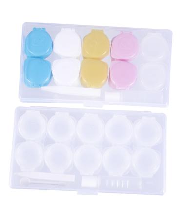 JECOMPRIS portable contact container Contact lens care 2st contact lens tank lensetui lens travel case Travel supplies buckle pp eyes cosmetic contact lens box lens holder