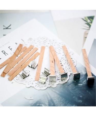 100pcs Wooden Candle Wicks | 5.1 X 0.5 Inch Smokeless Candle Cores for DIY Making | Includes Iron Stand | Pack of 50 Sets - Buy Online on GoSupps.com