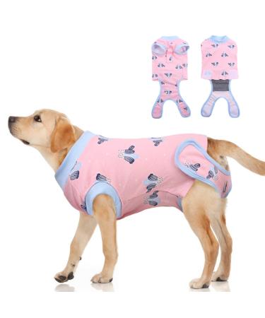 Recreational suit for dogs castration wound protection suits puppy dog body after op postoperative protective clothing wounds anti-licking e-neck band alternative after operations (Rosa Kaktus l) l B-rosa cactus - Buy Online on GoSupps.com