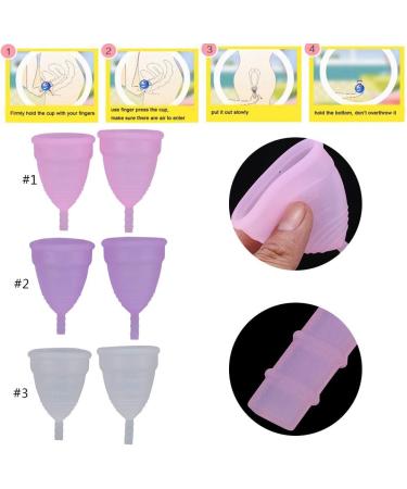 3 Colors 2PCs Reusable Menstrual Cup Set - Eco-Friendly Women's Hygiene Care (Purple) | Anti-Losing & Comfortable - Buy Online on GoSupps.com