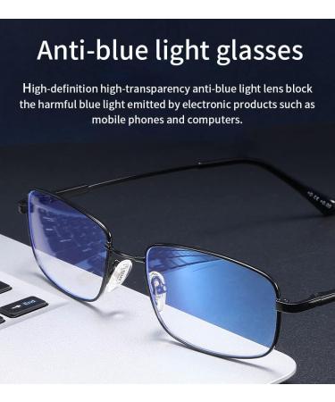 Shop Lanlang Men's Reading Glasses - Flex Memory Titanium Blue Light Filter High Resolution 0-4 Diopters - Stylish & Comfortable Eye Care - Buy Online on GoSupps.com