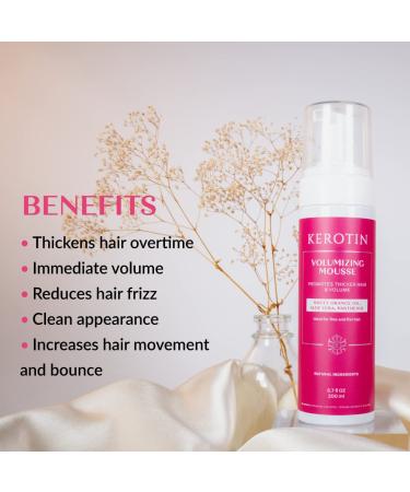 Kerotin Volumizing Mousse | Hair Thickening & Styling Foam for Instant Definition | Ideal for Fine & Thin Hair | Cruelty-Free | Made in USA - Buy Online on GoSupps.com
