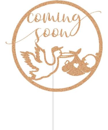 Coming Soon Cake Topper Stork & Baby Silhouette Cake Decor for Baby Shower Party Decorations Gender Reveal Party Supplies Rose Gold - Buy Online on GoSupps.com