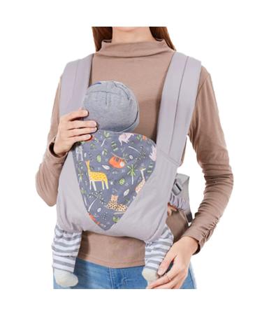 iFCOW Baby Sling Carrier Baby Wrap Sling Baby Wrap Carriers Handfree Swaddle Wrap Front and Back Suitable from Birth to 15KG Gray