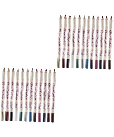 Beavorty 24 Pcs Waterproof Eyeliner Colored Pencil Eyeshadow Pen Lip Liner Highlight Eyebrow Pencil Miss 1 count (Pack of 1) As Shownx2pcs