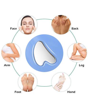 JDXun Gua Sha Stainless Steel Massage Tool - Heart Shape Gua Sha for Face & Neck Skincare - Buy Online on GoSupps.com