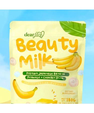 Dear Face Beauty Milk Japanese Banana Drink (10 x 18g Sachets) - Buy Online on GoSupps.com