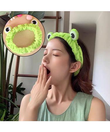 UngVeil 2 Pieces Cute Frog Headband Stretchy Frog Hair Accessories Cartoon Frog Headband for Face Washing Shower Sports Yoga Beauty Skincare - Buy Online on GoSupps.com