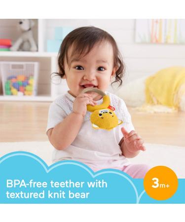 Fisher-Price Yellow Bear Knit Animal Teether: Baby Sensory & Teether Toy - Buy Online on GoSupps.com