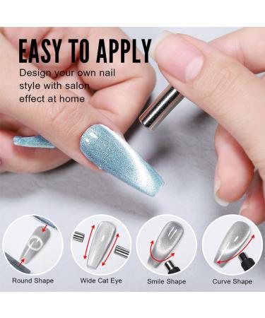 NAILGIL Cat Eye Gel Nail Polish with Magnet Jelly Blue Cat Eyes Gel Polish Galaxy Soak off Holographic Cats Eye Gel Polish Magnetic for Nail Art Manicure Salon DIY at Home- 06 Crystal Blue - Buy Online on GoSupps.com