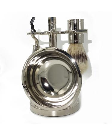 HRTC men's shaving brush stands 5-in-1-shaving set for male wild boar beards safety razors double-sided mirror soap cup stand Bowl