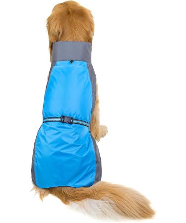 Ranphy Hundersmantel Waterproof Dog Jacket for Medium & Large Dogs Reflective Breathable Ultra-Light Rain Cover with Abdominal Protection Fits Dachshund & Labrador (8XL 90cm Breast Size) Blue & Gray - Buy Online on GoSupps.com
