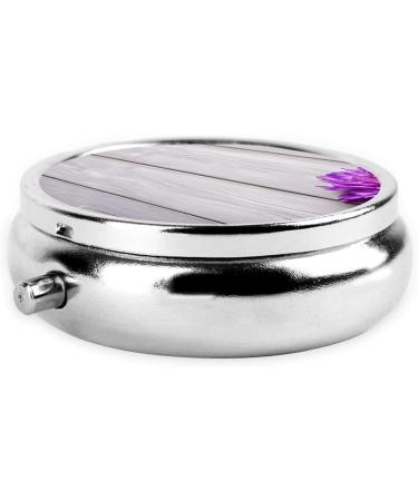 Orchid Printed Mini Round Pill Box | 3 Compartment Portable Pill Organizer | Travel Medicine Case for Home & Office - Buy Online on GoSupps.com
