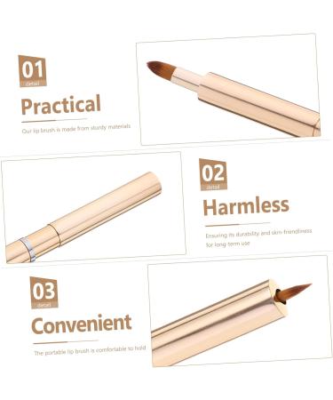 Beatifufu Portable Lip Brush Lip Makeup Lip Gloss Lip Brush for Women Lip Brush Wand Makeup Tools Lip Balm Applicator Makeup Brush for Women Lip Stick Artificial Fiber Lips 13.40X0.90X0.90CM Golden - Buy Online on GoSupps.com