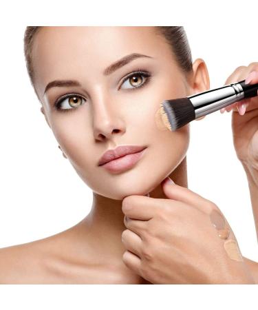 Exam Show Foundation Makeup Brush - Flat Tip Kabuki Brush for Mineral Powder Liquid & Cream Primers Concealer Blend - Soft Facial Brush (F614) - Buy Online on GoSupps.com