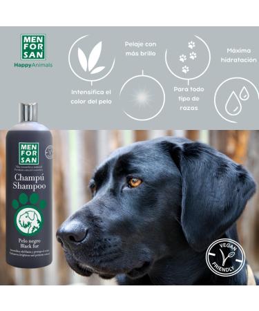 Menforsan Black Shampoo for Dogs | Color Intensifier & Gloss Amplifier | Removes Orange Tones | Deep Moisture Care | 1L - Best for Black Coated Dogs - Buy Online on GoSupps.com