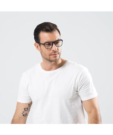 Hubeye TR90 Sport Reading Glasses for Men & Women - Flexible Anti-Blue Light Computer Glasses High-Quality Comfort Black/Gray 1.0 Diopters - Buy Online on GoSupps.com