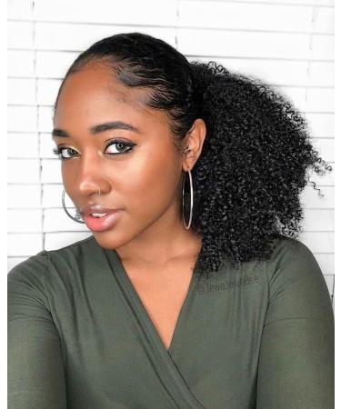 LEOSA Short Afro Kinky Curly Drawstring Ponytail Afro Kinky Curly Ponytail Extension Kinky Ponytail Extension Natural Black Synthetic Curly Jerry Ponytail Hair Pieces for African American Women 1B 6INCH 1b - Buy Online on GoSupps.com