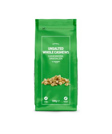 by Amazon Noix de Cajou Enti res Non Sal es - 500g 500g (paquet de 1)