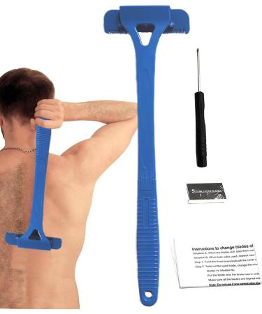 Bexdug Body Hair Cutter for Men - Long Handle Back Razor Foldable Manual Clipper with Interchangeable Heads | Fast & Efficient Body Grooming - Buy Online on GoSupps.com