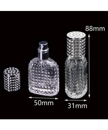 JUN-H 2 Pieces Perfume Bottle Atomizer Crystal Translucent Glass Art Empty Oval Pineapple Perfume Bottle Refillable for 30ml Travel Gift with Filling Funnel (Cap Silver) - Buy Online on GoSupps.com