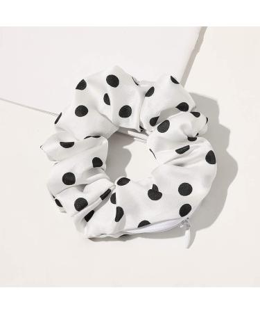 Premium Velvet Hair Tie Scrunchies with Hidden Zipper Pocket - 12 Pcs for VSCO Girls & Women | Chiffon Leopard Dots Plaid Hair Accessories - Buy Online on GoSupps.com