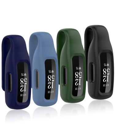 Huadea 4-Pack Clip Case Compatible with Fitbit Inspire 2/Fitbit Inspire 3, Soft Silicone Clip Clasp Accessory Replacement for Fitbit Inspire 2/Inspire 3 (Black/Amy Green/Navy/Slate) - Buy Online on GoSupps.com