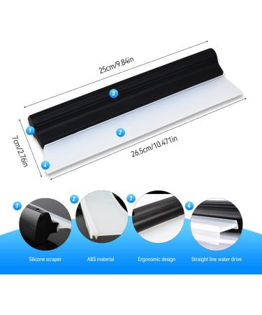 Silicone Water Blade Anti-Slip Non-Scratch Squeegee T-Bar Water Wiper Car Window Water Wiper Scraper Squeegee for Cleaning Bathroom Shower Mirror Glass Kitchen Countertop Sink - Buy Online on GoSupps.com