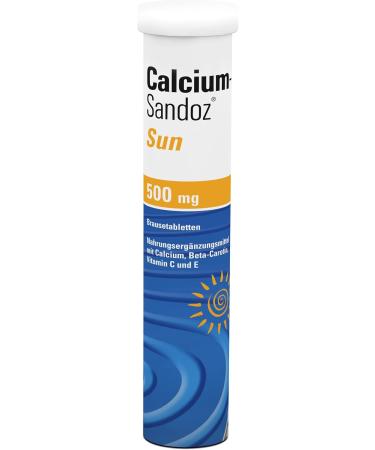Calcium-Sandoz Sun Effervescent Tablets - 20 pcs | Protect Your Skin from Oxidative Stress This Summer - Buy Online on GoSupps.com