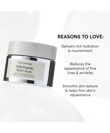 Naturium Multi-Peptide Rich Cream Hydrating & Nourishing to Help Appearance of Fine Lines & Wrinkles Vegan & Cruelty-Free 1.7 oz - Buy Online on GoSupps.com
