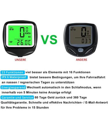 Finibo Wired Bicycle Computer - Waterproof 23-Function Speedometer & Mileage Counter for Cyclists - Buy Online on GoSupps.com