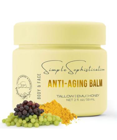 Simple Sophistication Talow | Emu | Honey Balms Gentle Natural with Vitamin C CoQ10 Resveratrol Ashwagandha Antioxidants. Intense Nutrition for Healthy Clear Calm Younger Face and Skin