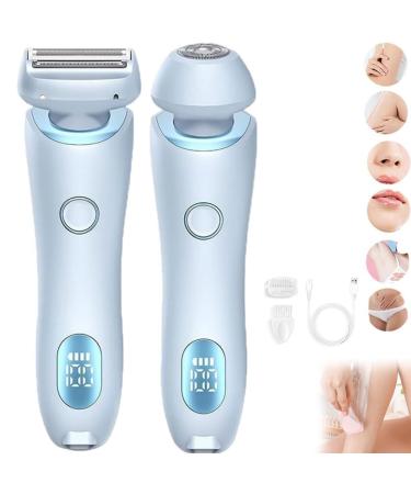 Silkglide Pro - 2024 Best Silk Glide Razor Silk Glide Epilator Painless Hair Removal at Home 2 in 1 Electric Shaver Razors for Women Wet & Dry Bikini Trimmer for Pubic Hair (Blue)