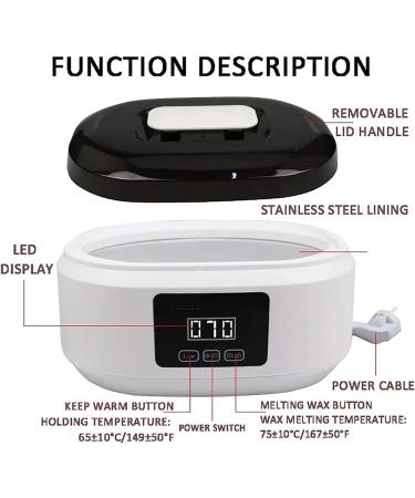 Bain de cire de paraffine pour les mains et les pieds - 200 W - Hydrate en profondeur et soulagement de l'arthrite - Avec affichage de la temp rature contr le de 2 vitesses - Grande capacit de 3 4 l Blanc - Buy Online on GoSupps.com