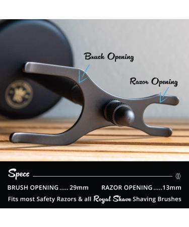 RoyalShave Safety Razor & Brush Stand - Powder Coated Black | Premium Shaving Accessories for International Shipping - Buy Online on GoSupps.com