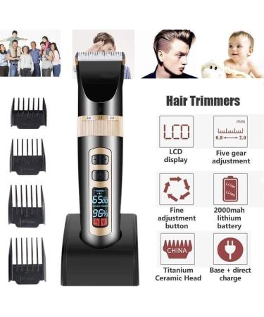 YQYBF Hair Clippers - Professional Hair Clippers for Men Mens Hair clippers for Hair Cutting Electric Hair Trimmer for Men Haircut Cordless Rechargeable Hair Cutting Kit for barbers with LED Displ - Buy Online on GoSupps.com